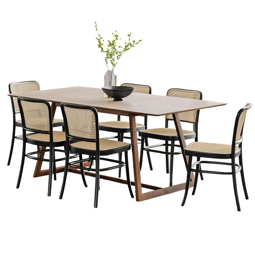 6 Seater Samira Dining Table Chair Set Temple Webster